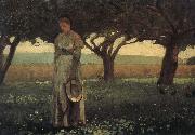 Winslow Homer The girl in the orchard France oil painting artist